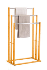 3-Tier Bamboo Freestanding Towel Rack for Bathroom in Natural - detail view