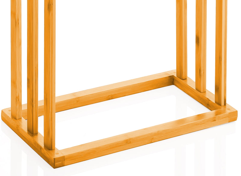 3-Tier Bamboo Towel Rack Freestanding Bar Metal Holder