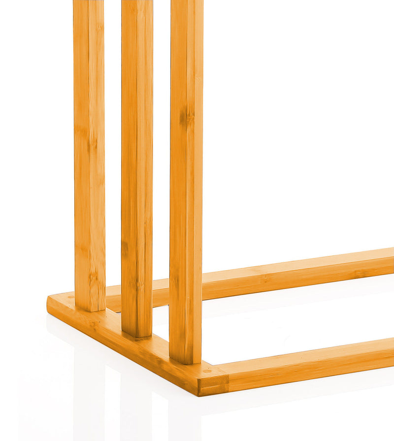 3-Tier Bamboo Towel Rack Freestanding Bar Metal Holder