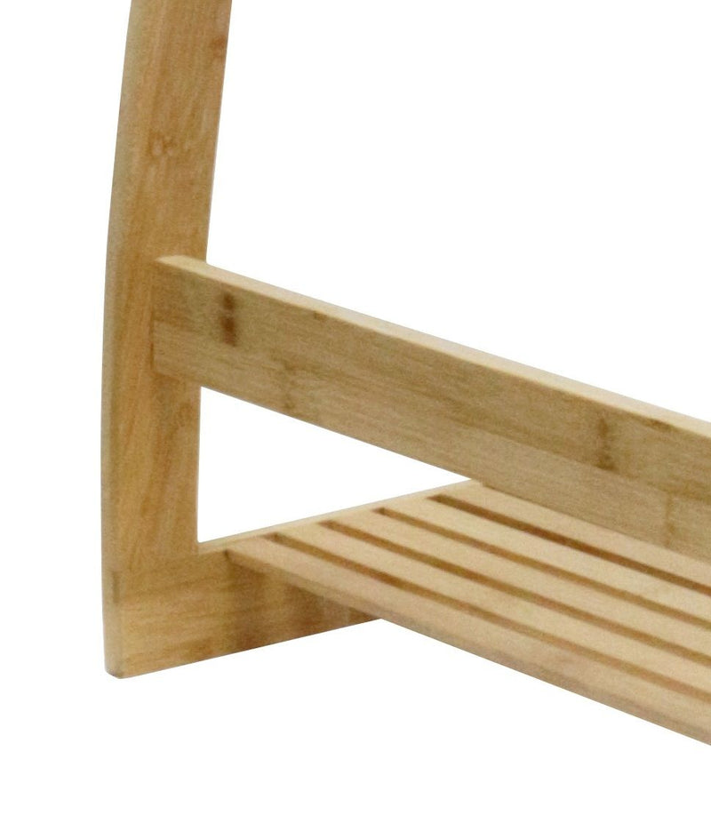 3-Tier Bamboo Freestanding Towel Rack with Shelf Upgraded in Natural - additional product view