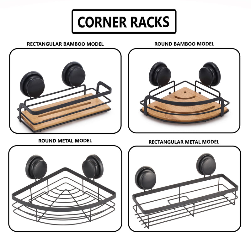 2-Pack Metal Round Corner Shower Caddy Shelf - Caddy Shower