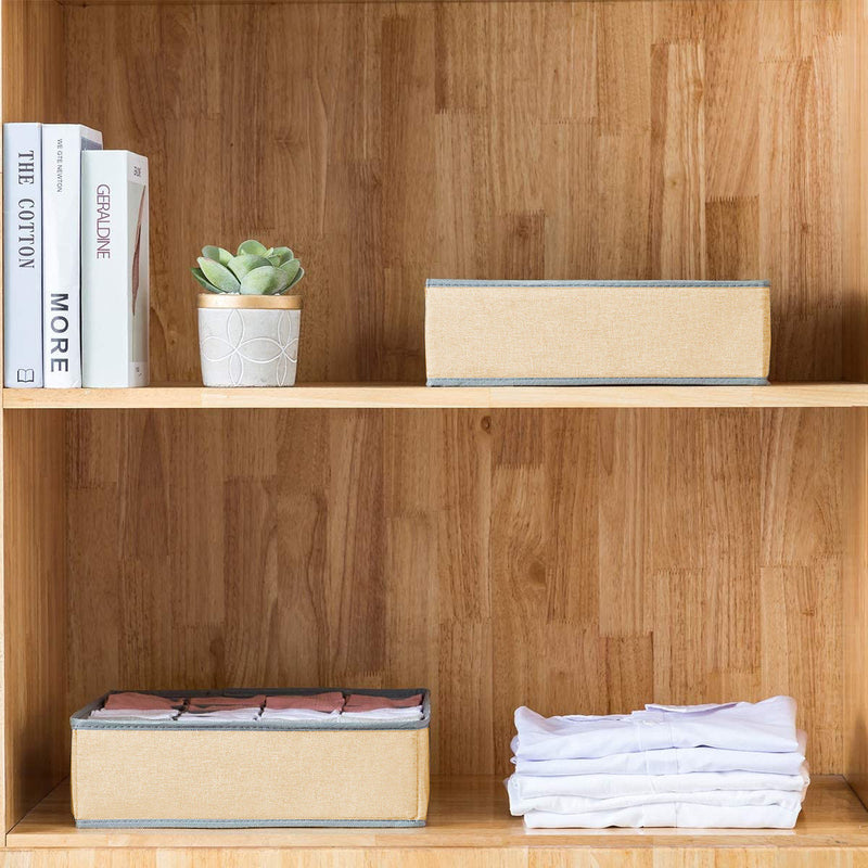 Fabric Drawer Organiser Set of 2 for Home Storage - Beige