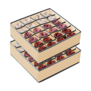Fabric Drawer Organiser Set of 2 for Home Storage - Beige