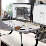 Laptop Bed Desk with Storage and Foldable Legs - White - size and scale view
