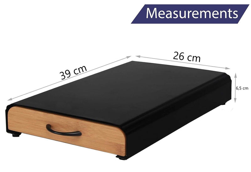 Coffee Pod Holder Bamboo Drawer for 60 Capsules, Natural - additional product view