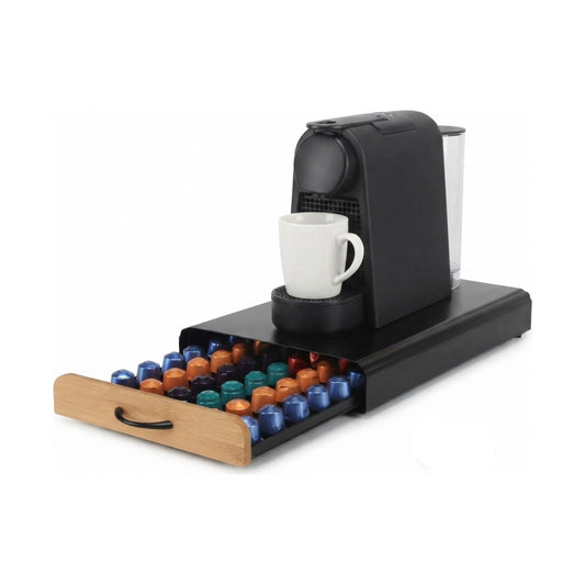 Coffee Pod Holder Bamboo Drawer for 60 Capsules, Natural - main product image