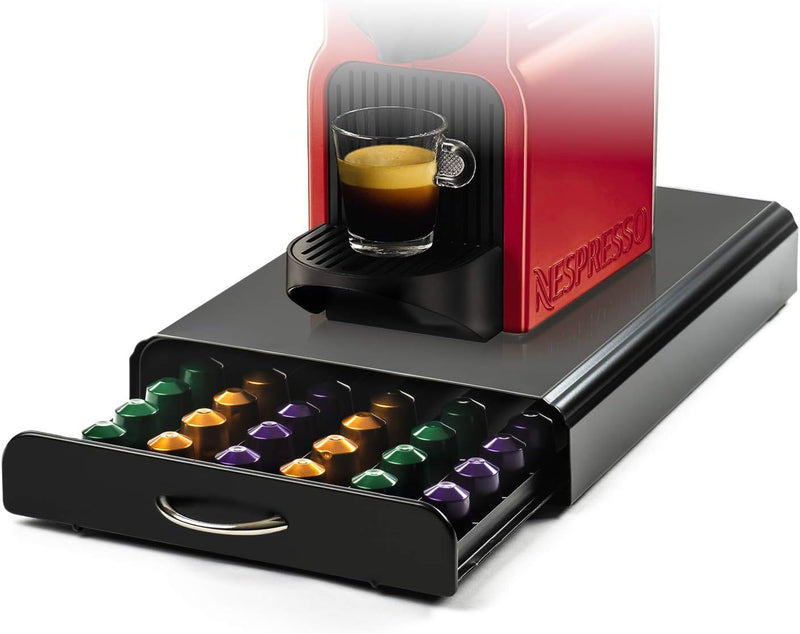 Coffee Pod Holder Metal Drawer for 60 Capsules, Black - main product image