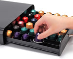 Coffee Pod Holder Metal Drawer for 60 Capsules, Black - detail view