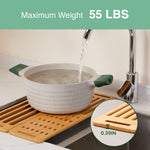 Foldable Bamboo Dish Drying Rack, Over Sink Dish Drainer, Natural - alternate angle