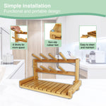 Bamboo Baby Bottle Drying Rack with Bottle Brush, Portable, Kitchen in Natural - size and scale view