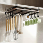 Multifunctional Under Cabinet Cutting Board Holder Rack, Black - main product image