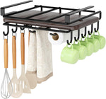 Multifunctional Under Cabinet Cutting Board Holder Rack, Black - alternate angle