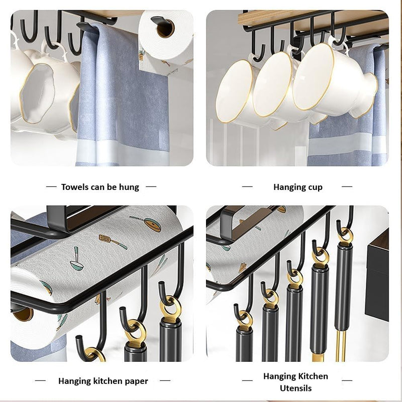 Multifunctional Under Cabinet Cutting Board Holder Rack