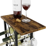 Countertop Wine Rack with Glass Holder for 6 Bottles, Black - alternate angle