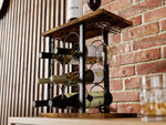 Countertop Wine Rack with Glass Holder for 6 Bottles, Black - detail view