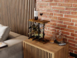 Countertop Wine Rack with Glass Holder for 6 Bottles, Black - size and scale view
