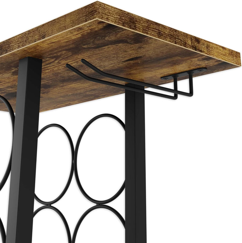 Countertop Wine Rack with Glass Holder for 6 Bottles