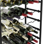 Freestanding 30 Bottle Wine Rack - 6 Tier Metal Shelf with Wood Countertop, Black - size and scale view