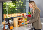 Large Bamboo Bread Box with Clear Window for Kitchen Counter, Natural - detail view