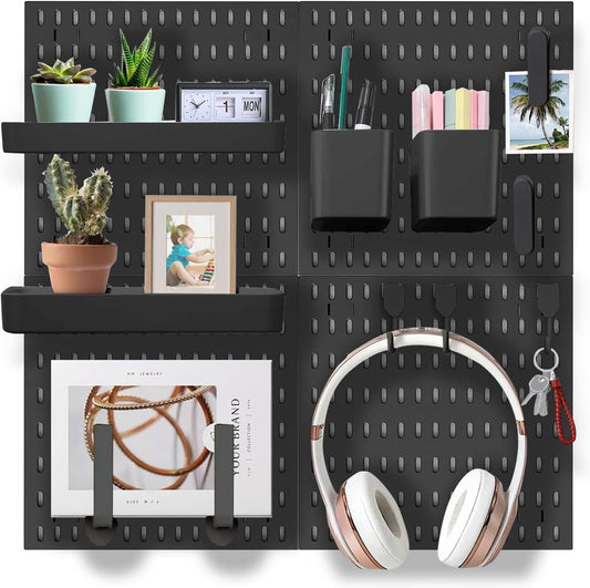 Pegboard Combination Kit - 4 Panels with 18 Accessories - Black - main product image