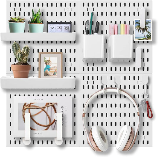 Pegboard Combination Kit - 4 Panels with 18 Accessories - White - main product image