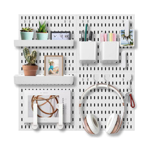 Pegboard Combination Kit - 4 Panels with 18 Accessories - White