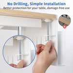 Under Desk Side Laptop Holder Storage with No Drill Cable Management Tray and Pen Storage for Office, White - alternate angle