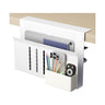 Under Desk Laptop Holder with No-Drill Cable Management - White