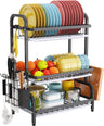 3 Tier Dish Drying Rack with Utensil Holder and Cutting Board