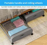 XXL Under Bed Storage Container with Wheels and Lid 50L, Grey - size and scale view