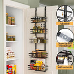 4 Tier Over Door Pantry Organiser Adjustable Baskets Black - alternate angle