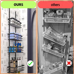 4 Tier Over Door Pantry Organiser Adjustable Baskets Black - detail view