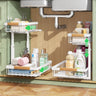2 Pack Under Sink Organiser with Adjustable Height - White