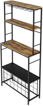 Wine Rack for 20 Bottles with Wood Countertop, Brown - alternate angle