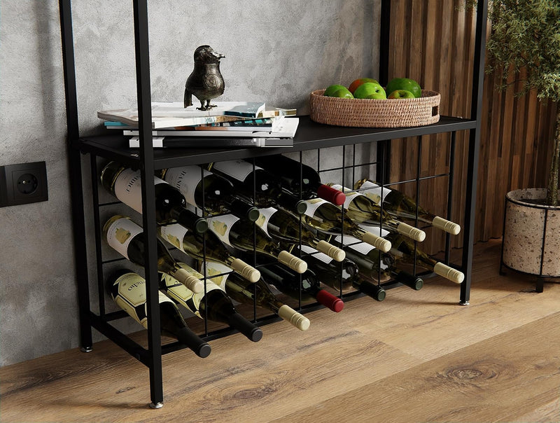 Wine Rack for 20 Bottles with Wood Countertop, Brown - additional product view