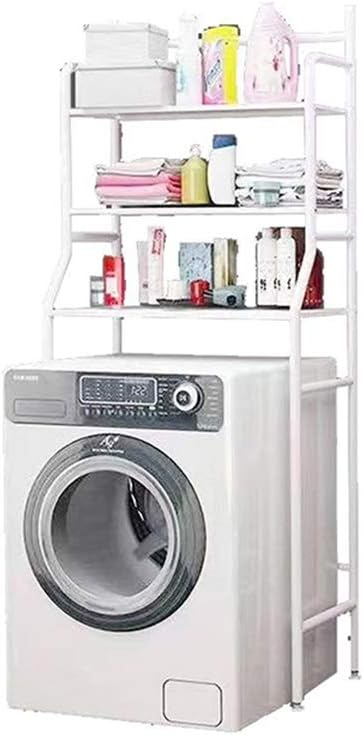 3-Tier Over Washing Machine Storage Rack for Laundry Room, White - main product image