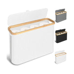 Toilet Paper Storage Basket Holds 12 Rolls with Bamboo Lid, White - main product image