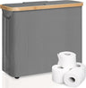 Toilet Paper Storage Basket Holds 12 Rolls with Bamboo Lid