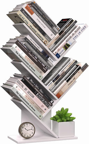 5-Tier Tree Bookshelf Storage Rack for Home Office or Bedroom