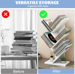 5-Tier Tree Bookshelf Storage Rack for Home Office or Bedroom, White - detail view