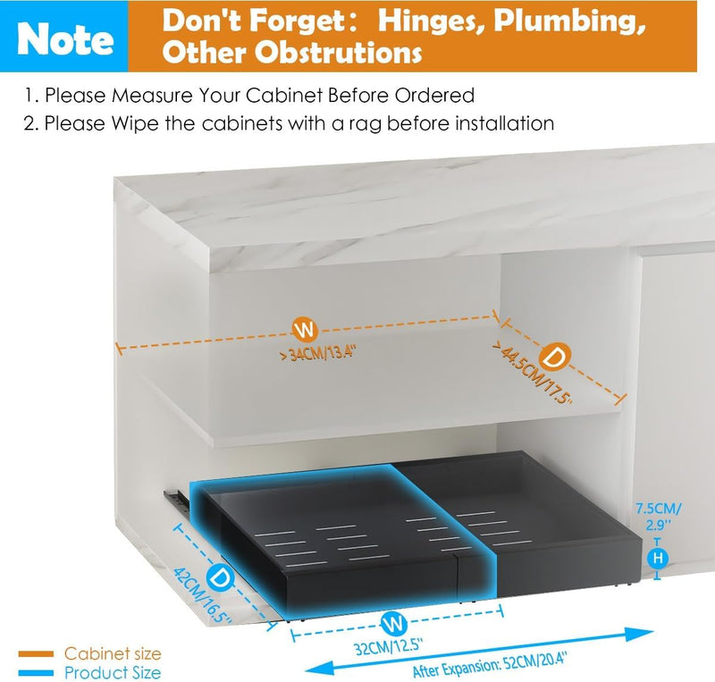 Pull Out Cabinet Organizer with Adjustable Slide Out Shelf for Kitchen, Black - alternate angle