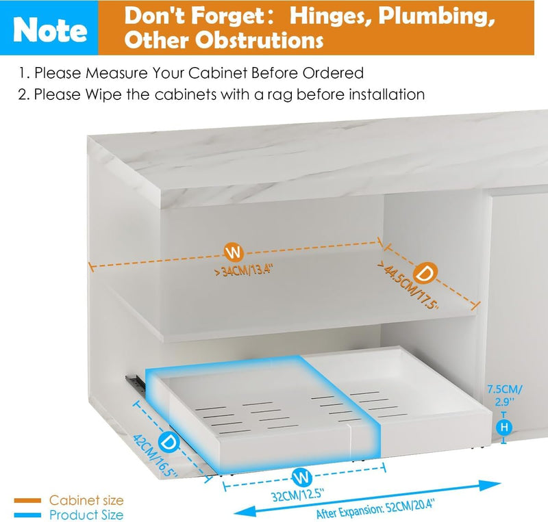 Pull Out Cabinet Organizer with Adjustable Slide Out Shelf for Kitchen, White - alternate angle