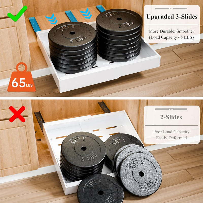 Pull Out Cabinet Organizer with Adjustable Slide Out Shelf for Kitchen
