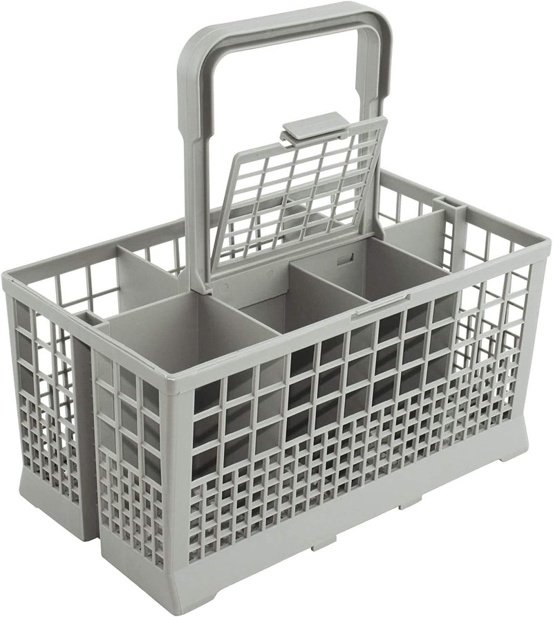 8 Slot Universal Dishwasher Cutlery Basket with Handle, Grey - main product image