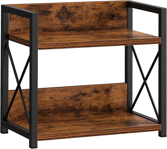2 Tier Spice Rack Countertop Shelf Organizer, Brown - main product image