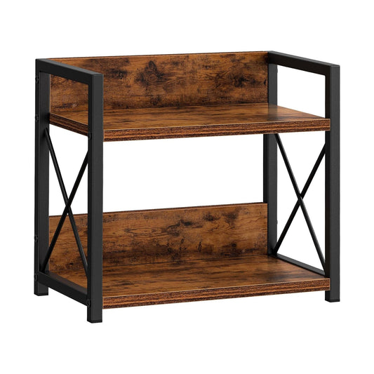 2 Tier Spice Rack Countertop Shelf Organizer, Brown - main product image