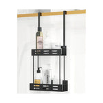 2 Tier Over Door Shower Caddy No Drilling, Black - main product image