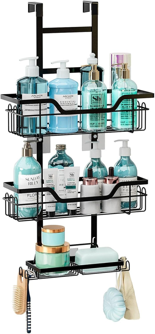 Over Door 3 Tier Shower Caddy Organizer Black - main product image