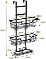 Over Door 3 Tier Shower Caddy Organizer Black - alternate angle