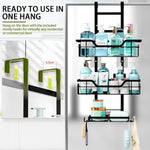 Over Door 3 Tier Shower Caddy Organizer Black - size and scale view